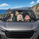 Family X Funny Driving Anya Loid Yor Dog Anime Custom Car Windshield Sunshades