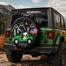 Snoopy Green Jeep US Flag Mountain Car Spare Tire Cover