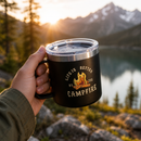 Black Life Is Better By The Campfire Insulated Travel Camping Mug