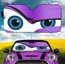 Funny Purple The Rock Style Cartoon Eye Car Auto Sunshades
