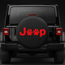 Red Jeep Side Fender Dog Paws Car Spare Tire Cover