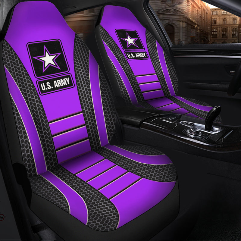 US ARMY Purple Premium Custom Car Seat Covers Decor Protectors