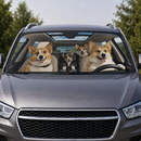 Four Corgies Family Car Windshield Auto Sun Shade Windshield Accessories Decor Gift