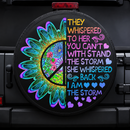 Hippie Flower They Whisper To Her Jeep Car Spare Tire Cover