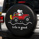 Life Is Good Snoopy Ride Jeep Car Spare Tire Cover