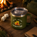 Green Life Is Better By The Campfire Insulated Travel Camping Mug