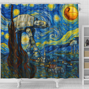AT-AT Walker Starry Night Shower Curtain