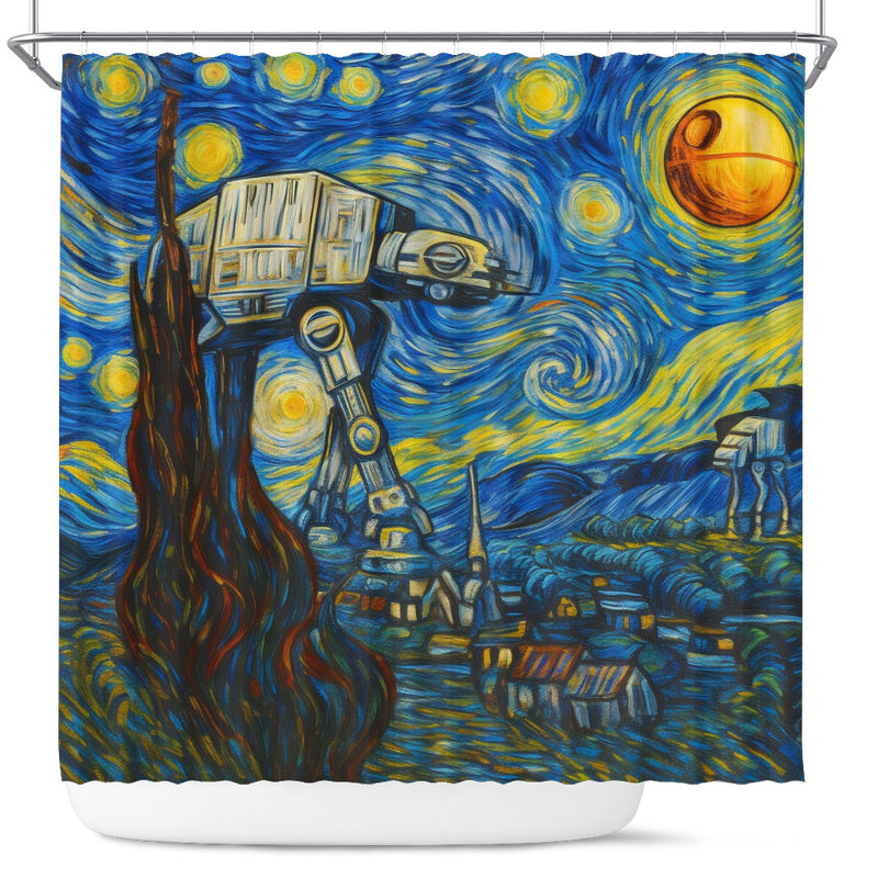 AT-AT Walker Starry Night Shower Curtain