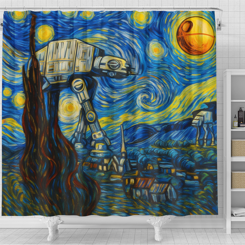 AT-AT Walker Starry Night Shower Curtain
