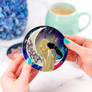 Aladin Couple Love You To The Moon Galaxy Ceramic Drink Coasters