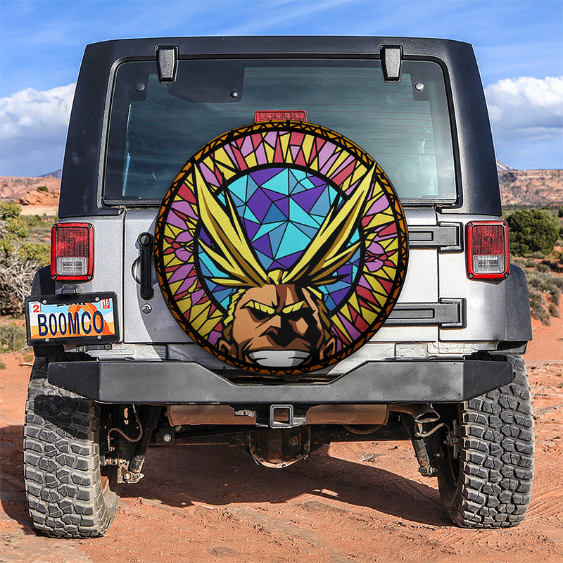 All Might My Hero Academia Stained Glass Car Spare Tire Cover