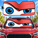 Angry Eyes Red Custom Car Windshield Sunshades