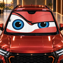 Angry Eyes Red Custom Car Windshield Sunshades