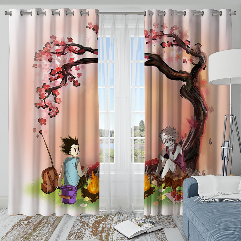 Anime Hunter X Hunter Cherry Blossom Window Curtain