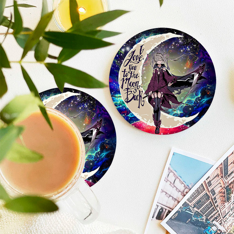 Anime Girl Soul Eate Love You To The Moon Galaxy Ceramic Drink Coasters