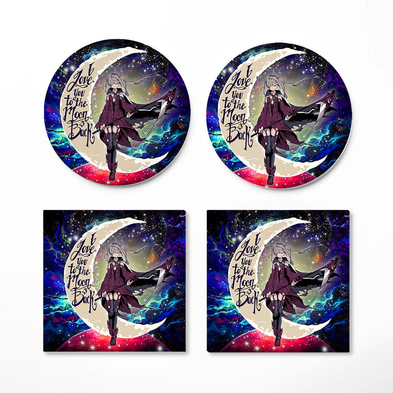 Anime Girl Soul Eate Love You To The Moon Galaxy Ceramic Drink Coasters