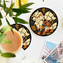 Arcanine Christmas Stained Glass Drink Coasters