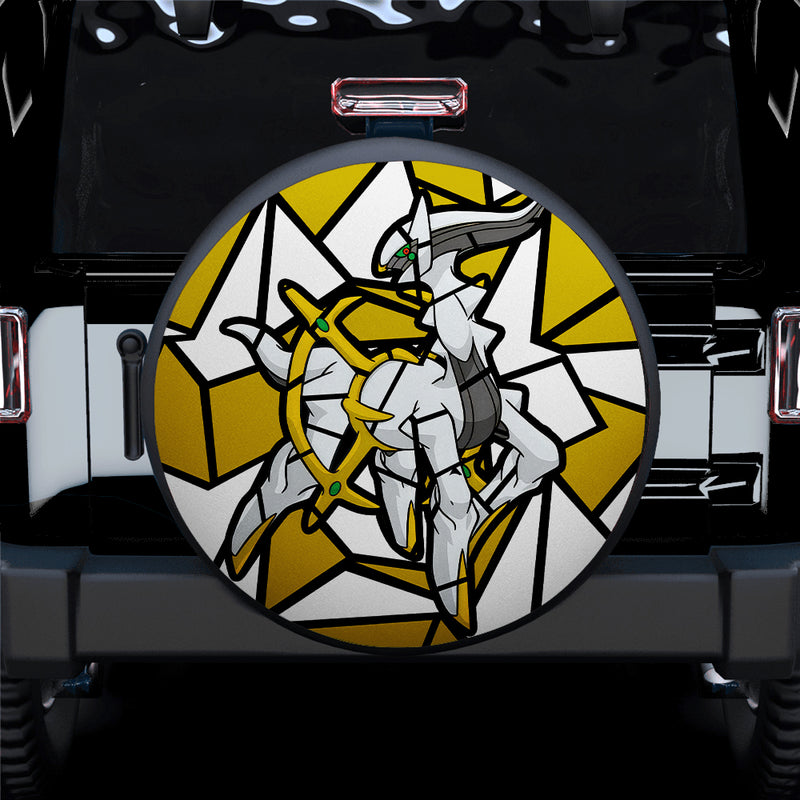 Arceus Legendary Pokemon Stained Glass Car Spare Tire Covers Gift For Campers