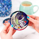 Astronaut Chibi Love You To The Moon Galaxy Ceramic Drink Coasters