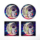 Astronaut Chibi Love You To The Moon Galaxy Ceramic Drink Coasters