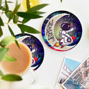 Astronaut Chibi Love You To The Moon Galaxy Ceramic Drink Coasters