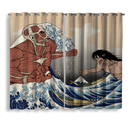 Attack On Titans The Great Wave Japan Anime Moonlight Window Curtain
