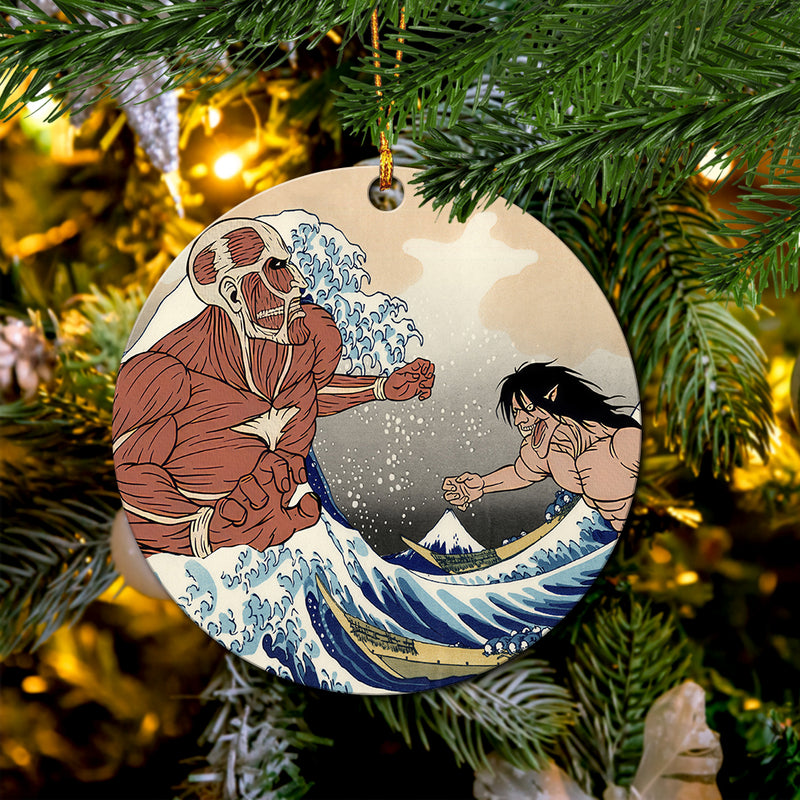 Attack On Titans The Great Wave Japan Anime Mica Ornament Perfect Gift For Holiday