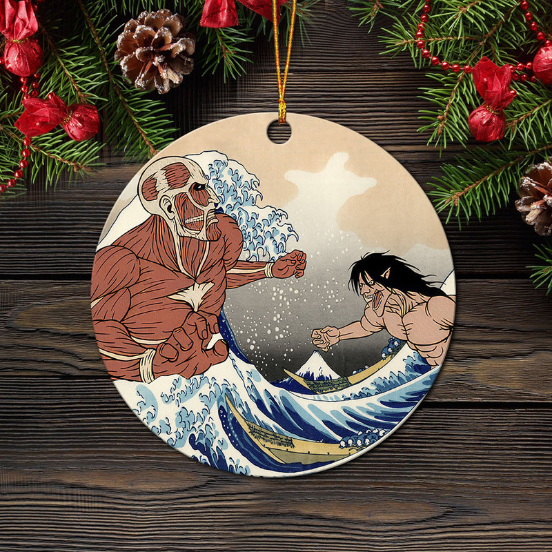 Attack On Titans The Great Wave Japan Anime Mica Ornament Perfect Gift For Holiday