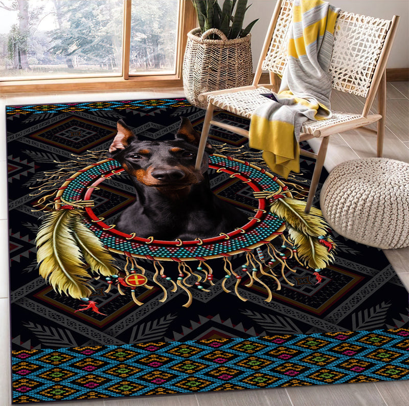 Awesome Doberman Custom Carpet Rug Home Room Decor