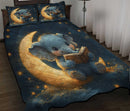 Baby Elephant Reading Moon Quilt Bed Sets
