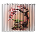Baby Yoda Cherry Blossom Japan Window Curtain