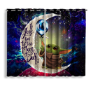 Baby Yoda Love You To The Moon Galaxy Window Curtain