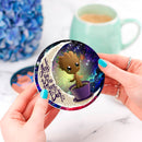 Baby Groot Love You To The Moon Galaxy Ceramic Drink Coasters