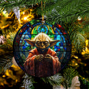 Baby Yoda Star War Stained Glass Mica Ornament Perfect Gift For Holiday