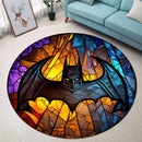 Batman Icon Stained Glass Round Rug