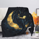 Batman Reading On A Crescent Moon Premium Blanket