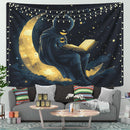 Batman Reading On A Crescent MoonTapestry Room Decor