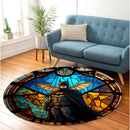 Batman Stained Glass Round Rug