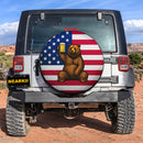 Beer Bear with American Flag Jeep Car Spare Tire Cover