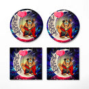 Beauty And The Beast Love You To The Moon Galaxy Ceramic Drink Coasters