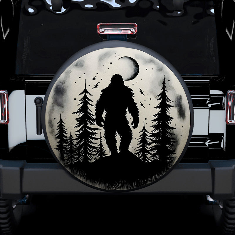 Bigfoot And The Moon Car Spare Tire Covers Gift For Campers