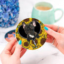 Black French Bulldog Ceramic Drink Coasters