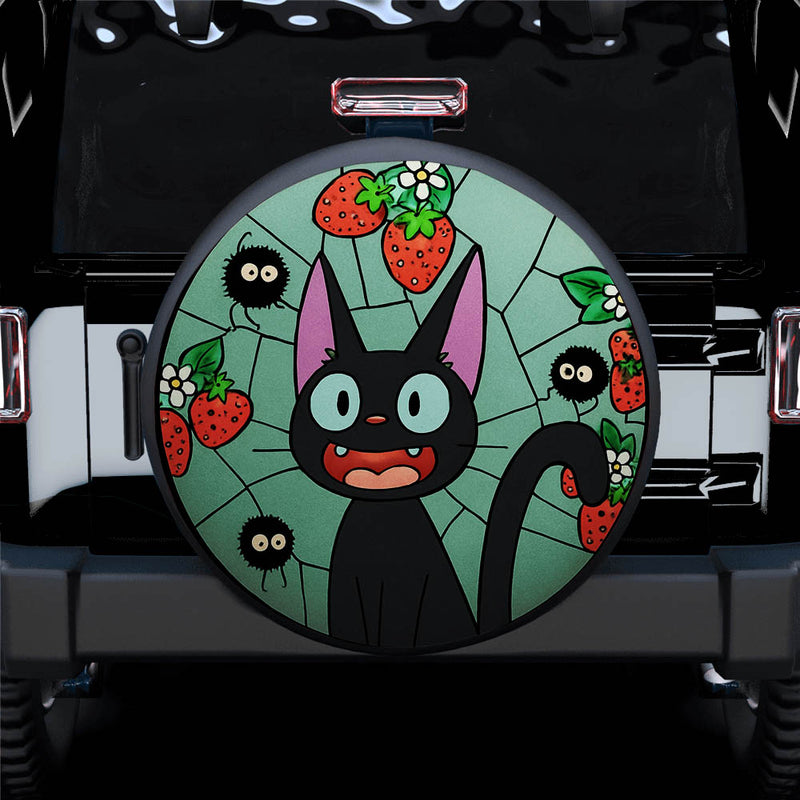 Black Cat Kiki Delivery Ghibli Studio Stained Glass Car Spare Tire Cover