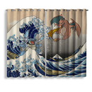 Blastoise Charizard The Great Wave 2 Window Curtain