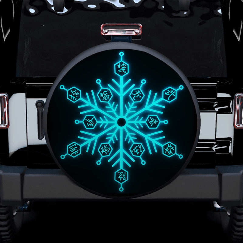 Demon Slayer Akaza Compass Needle Snowflake Jeep Car Spare Tire Cover