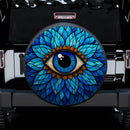 Blue Eyes Stained Glass Car Spare Tire Cover