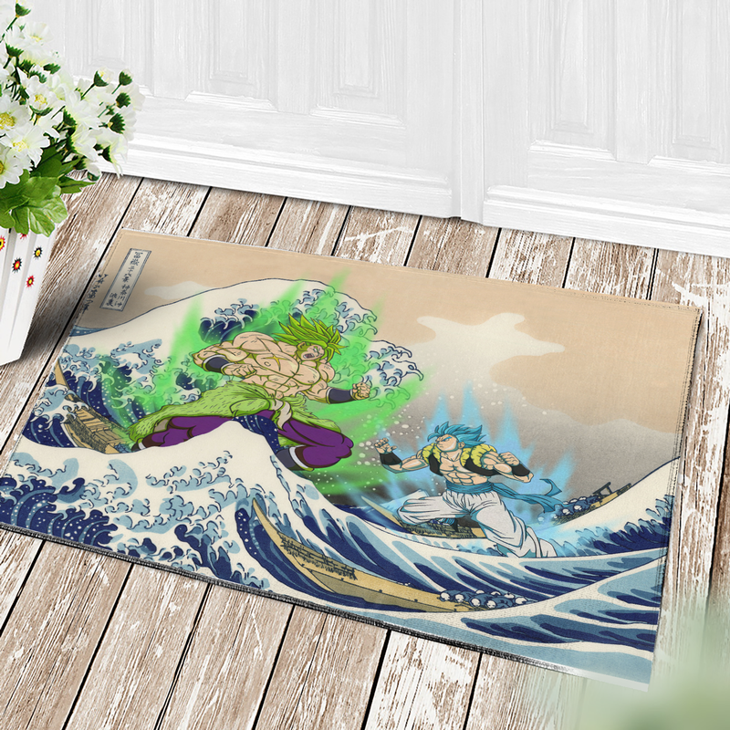 Broly Vs Gogeta Dragon Ball The Great Wave Japan Doormat Home Decor