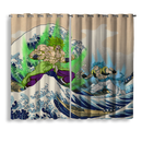 Broly Vs Gogeta Dragon Ball The Great Wave Japan Window Curtain