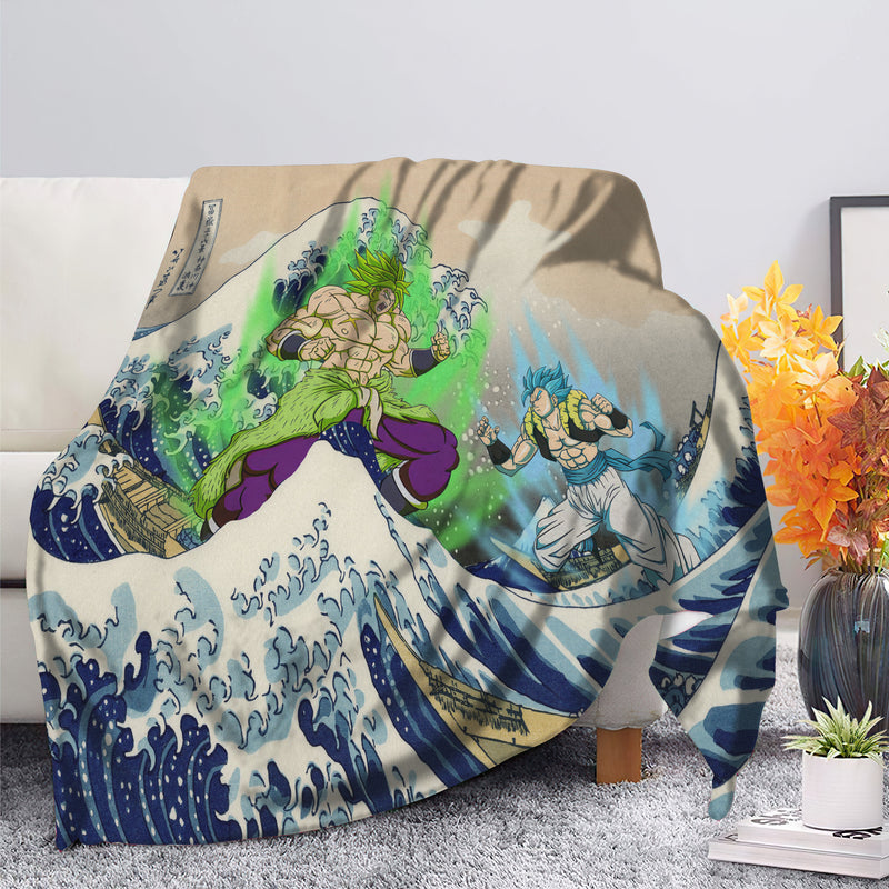 Broly Vs Gogeta Dragon Ball The Great Wave Premium Blanket