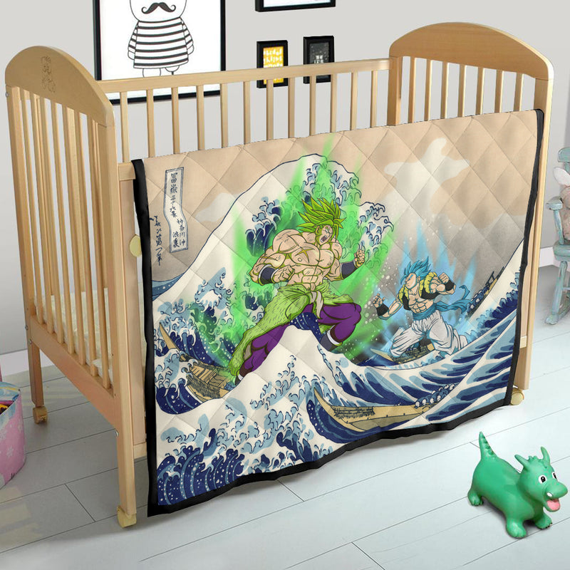 Broly Vs Gogeta Dragon Ball The Great Wave Quilt Blanket